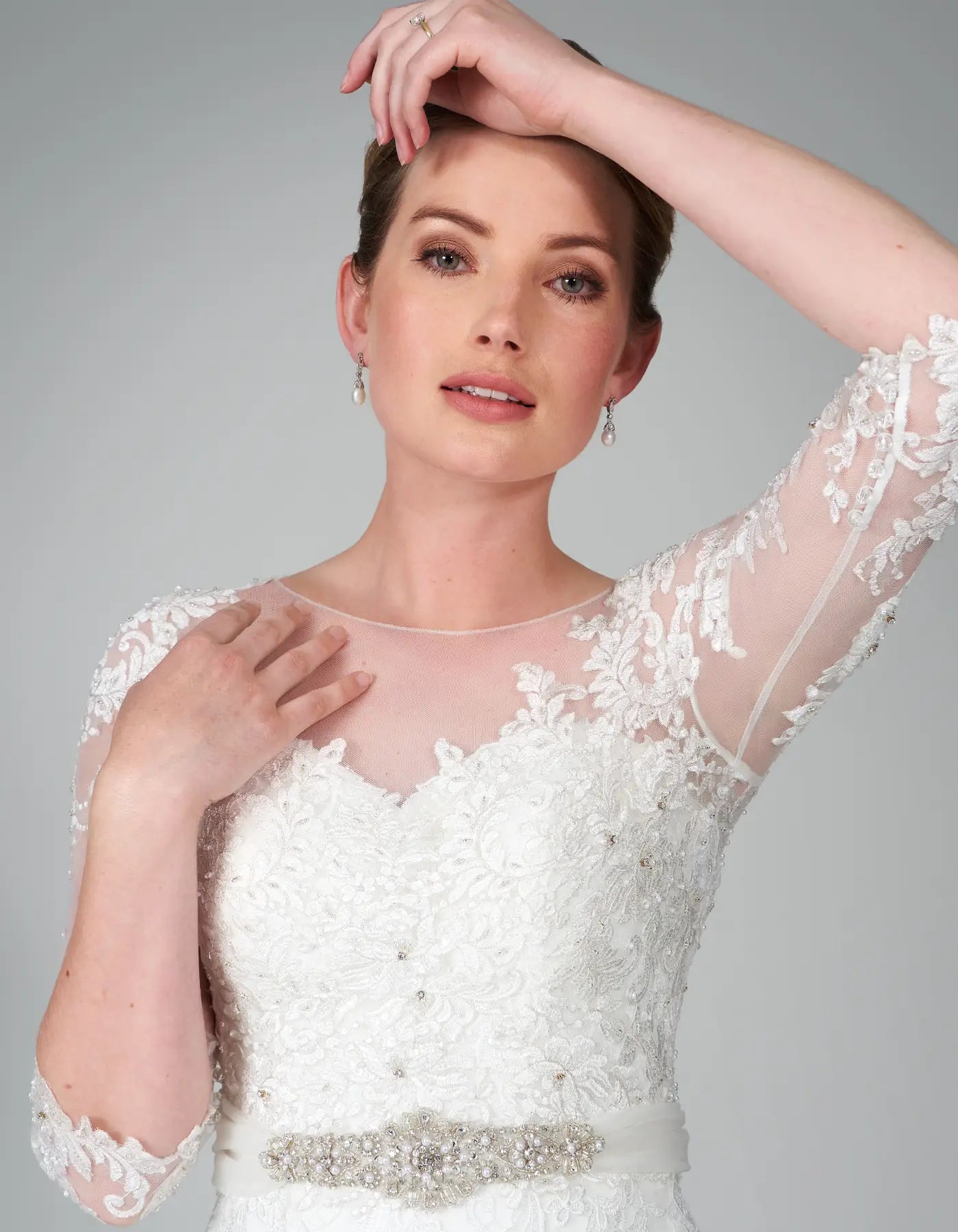 DingJiDress a strapless mermaid gown with floral lace Wedding Dresses