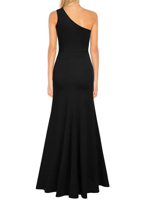 DingJiDress Mermaid/Trumpet One Shoulder Sleeveless Floor-Length Bridesmaid Dresses