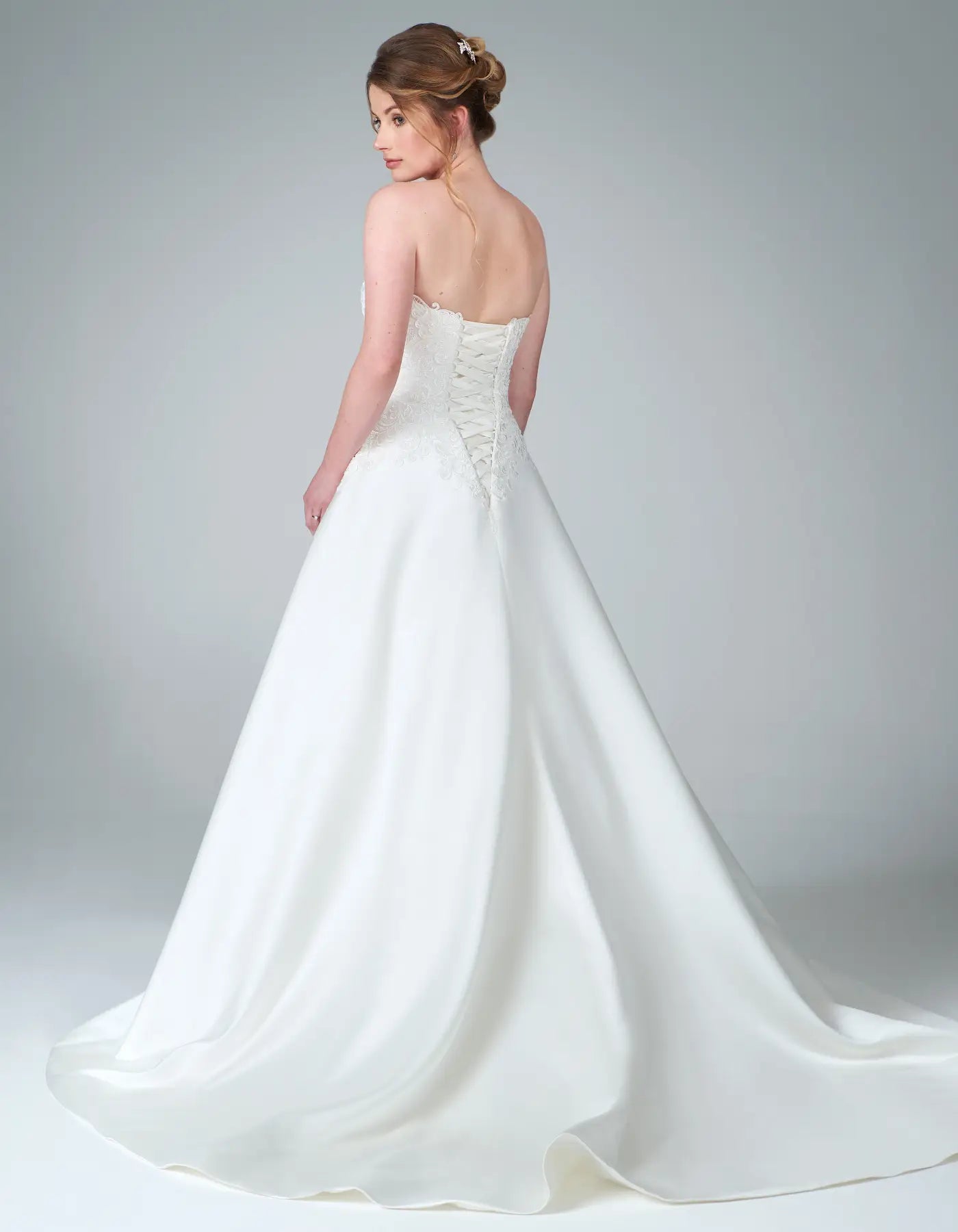 DingJiDress a satin and lace gown with pockets Wedding Dresses