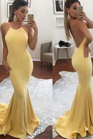 DingJiDress Prom Dresses Backless Mermaid Long Formal Evening Dress Elegant