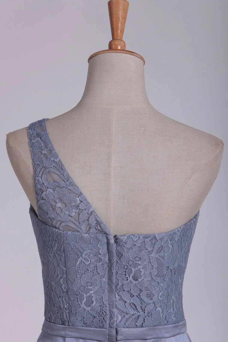 DingJiDress Lace Bridesmaid Dresses Floor LengthChiffon One Shoulder Satin