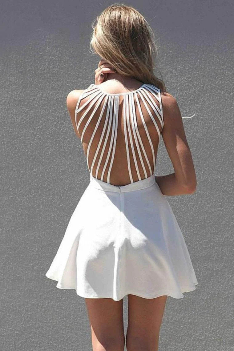 DingJiDress Sexy Open Back Straps A Line Short/Mini Cocktail Dresses
