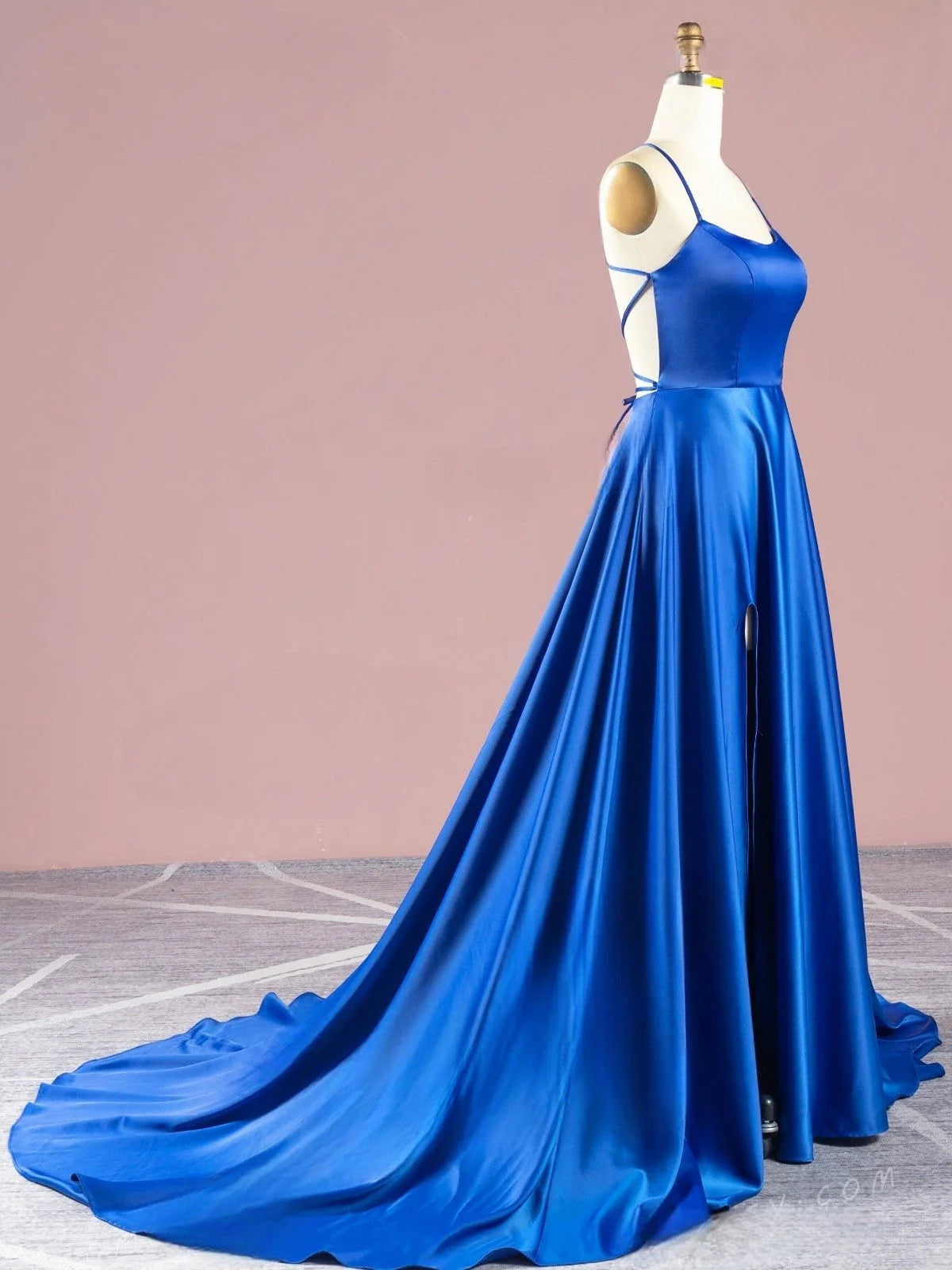 DingJiDress Prom Dresses Straps Satin Long Red Open Back Simple Cheap