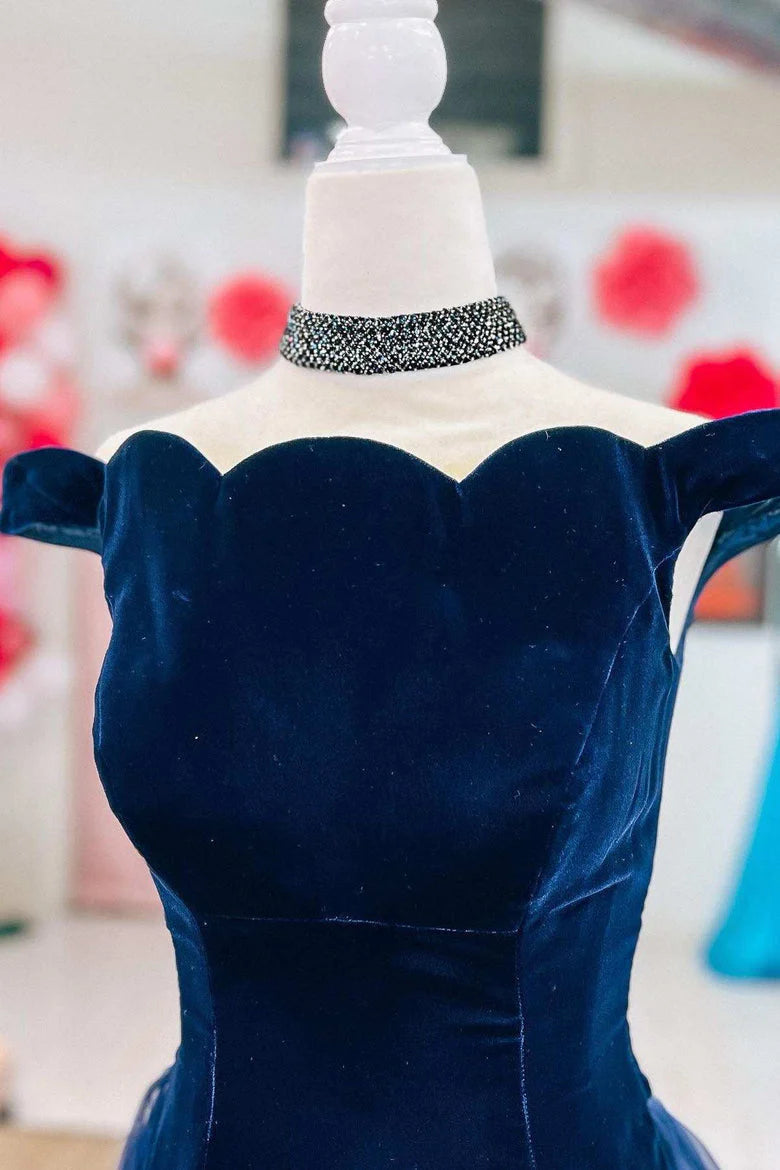 DingJiDress Prom Dress Mermaid Velvet Off The Shoulder Pageant