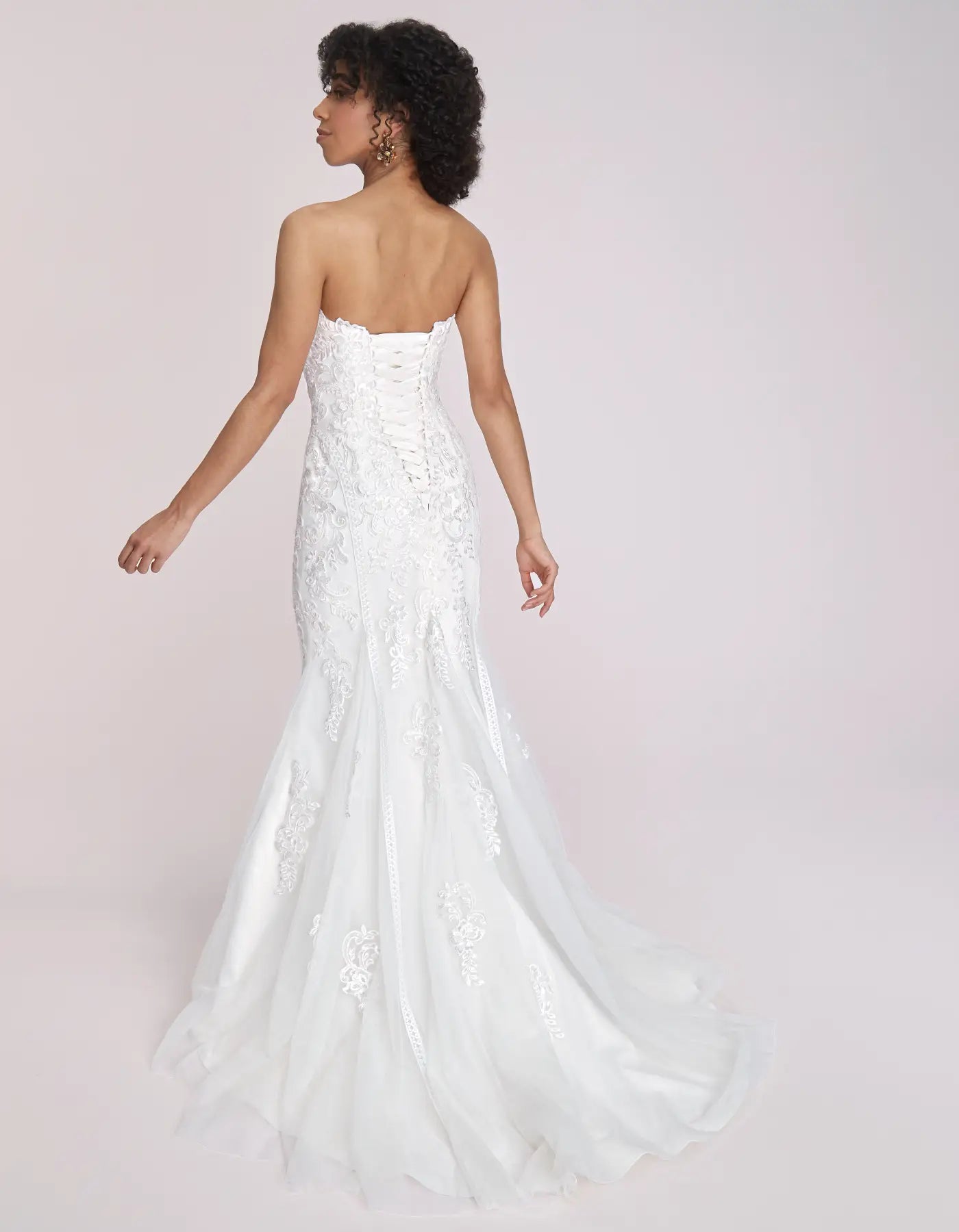 DingJiDress a shimmering strapless gown with taping detail Wedding Dresses