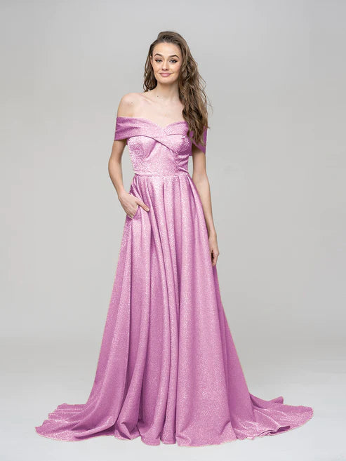 DingJiDress Off The Shoulder Sweetheart A Line Long Prom Dresses
