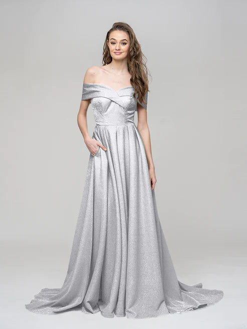 DingJiDress Off The Shoulder Sweetheart A Line Long Prom Dresses