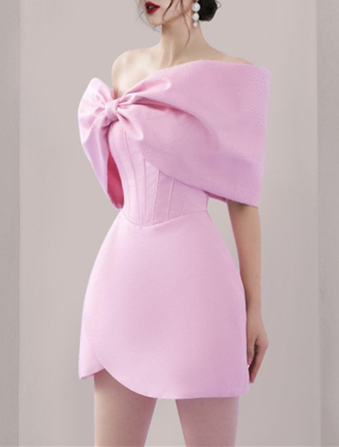 A-Line Homecoming Dresses Princess Dress Graduation Party Wear Short / Mini Sleeveless Off Shoulder Satin with Bow(s)