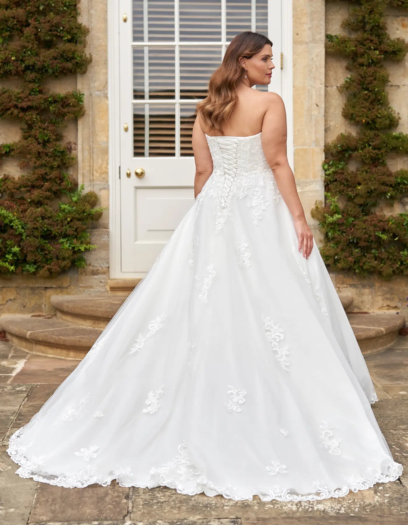 DingJiDress a strapless a-line with lace-up back