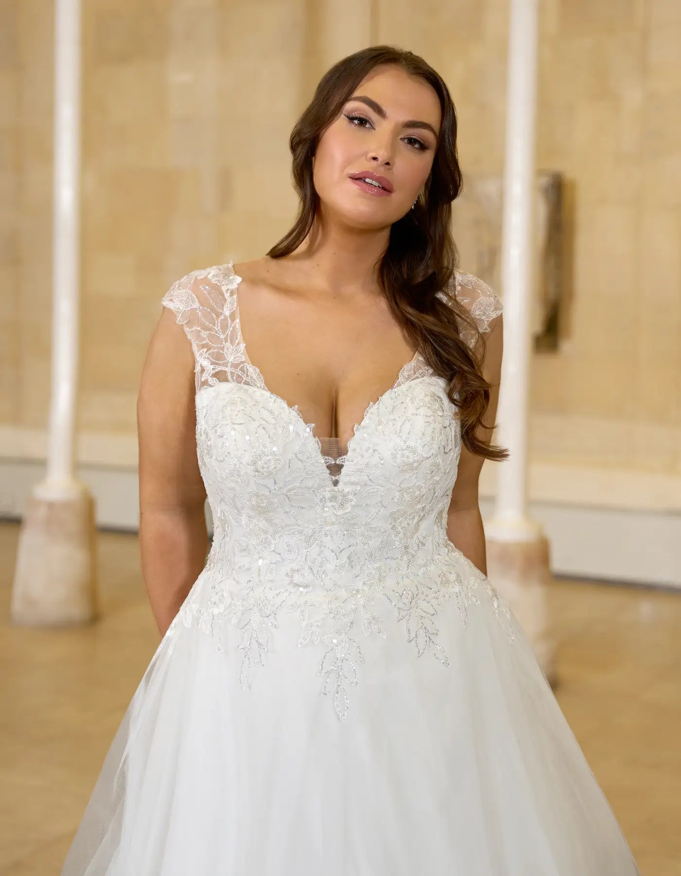 DingJiDress a soft a-line with sequin florals