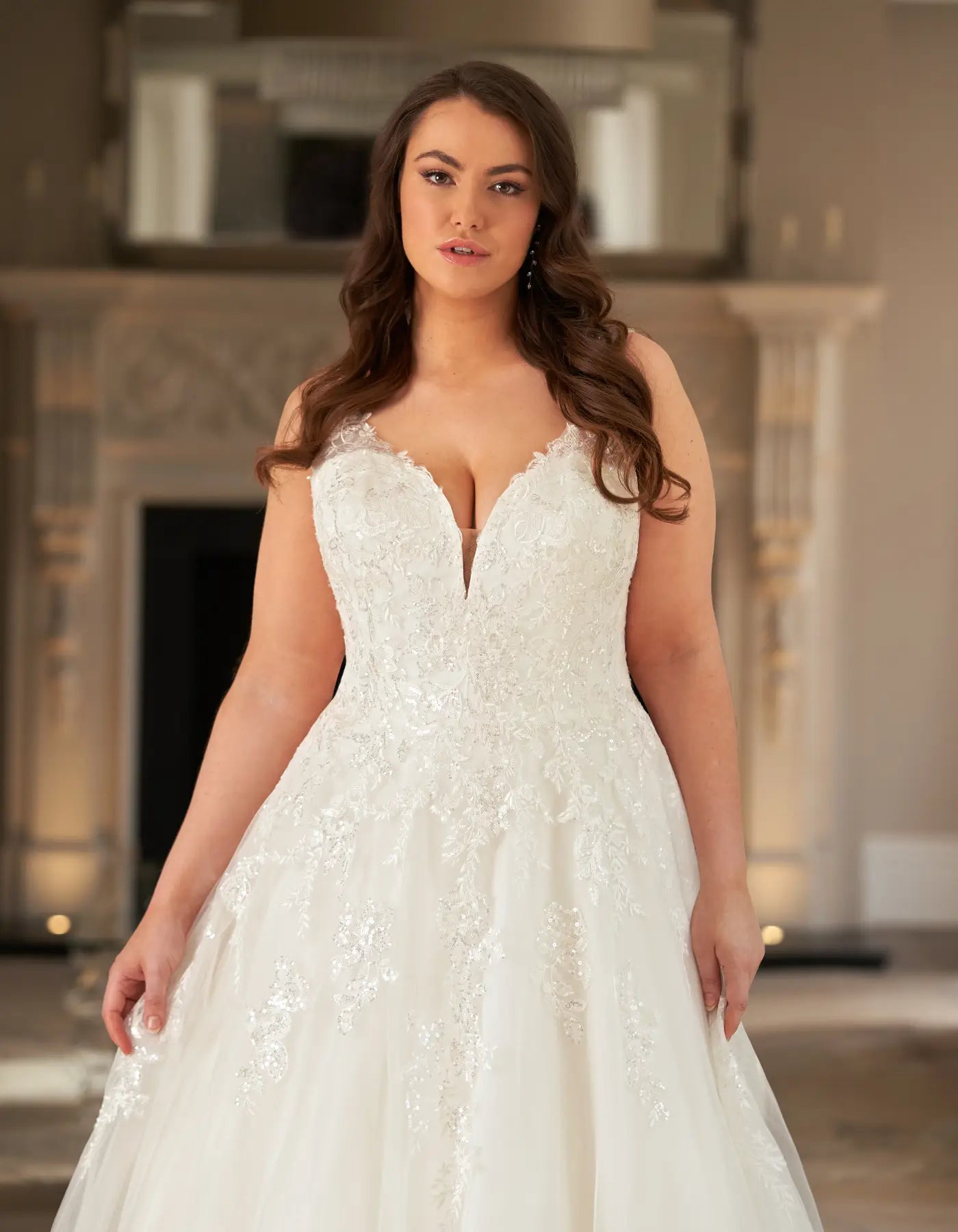 DingJiDress an understated slim a-line with lace illusion straps