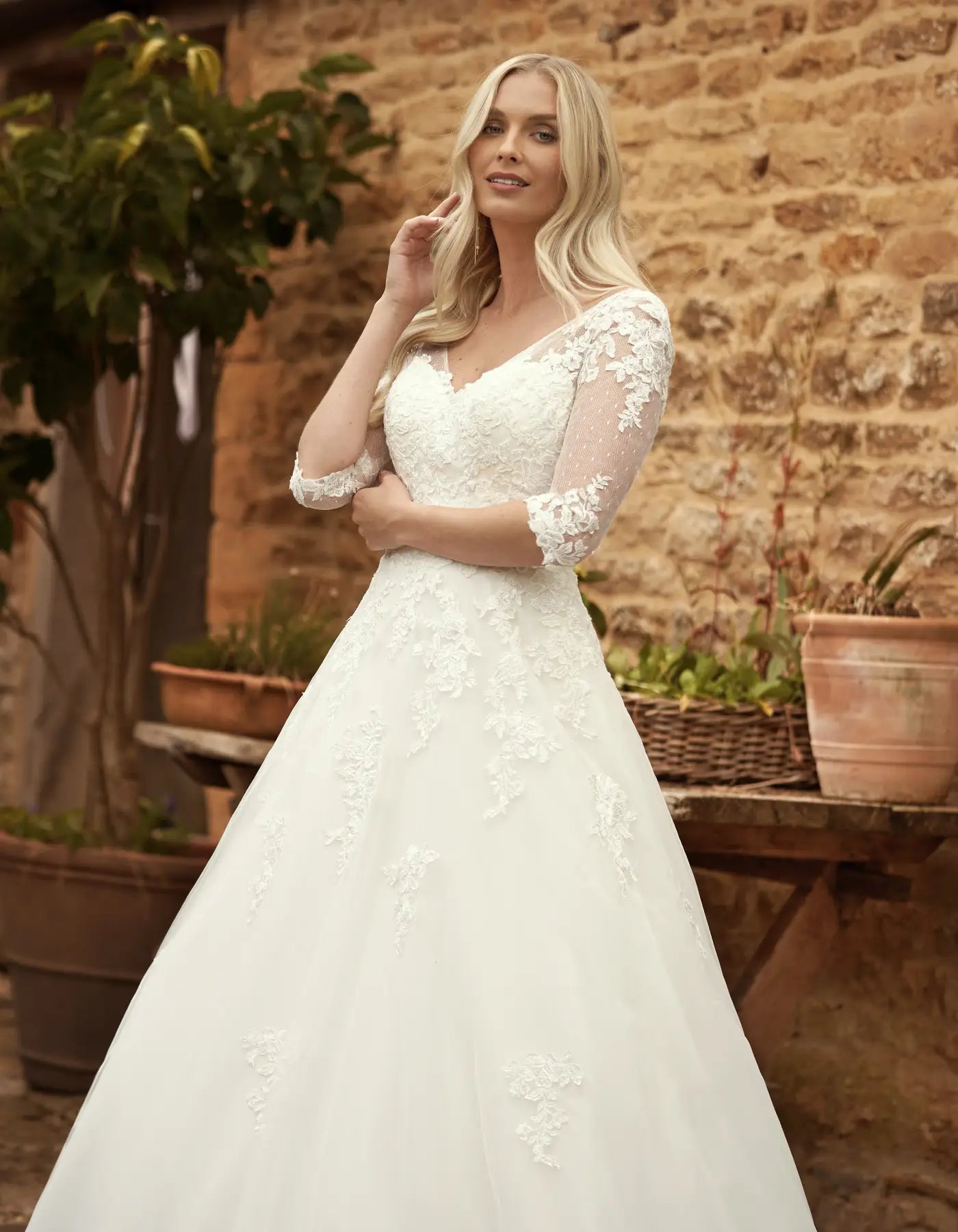 DingJiDress a vintage inspired wedding dress with illusion detail