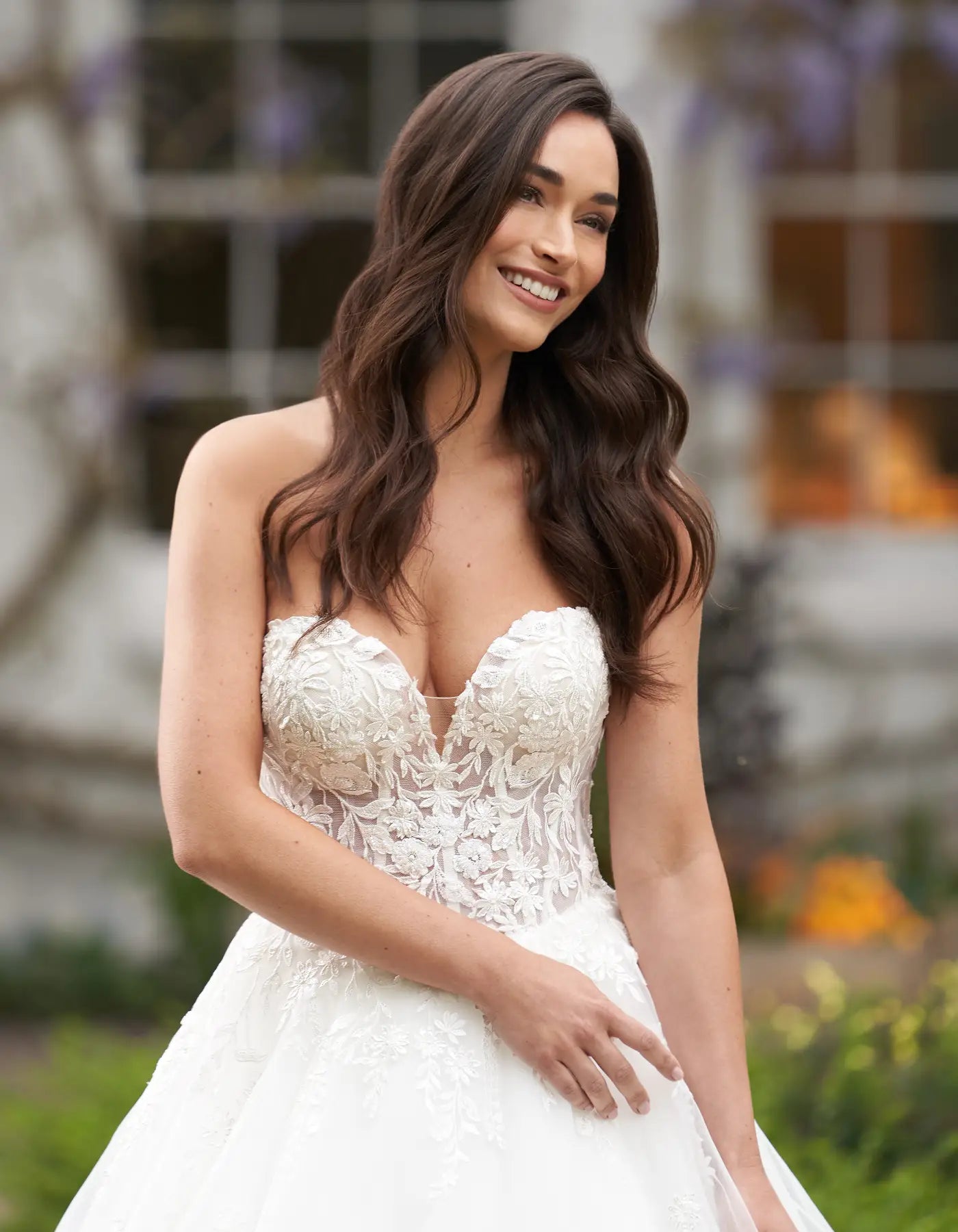 DingJiDress a strapless illusion bodice ballgown with full tulle skirt