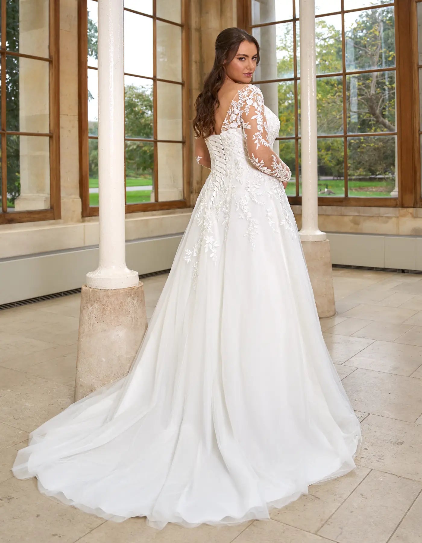 DingJiDress a long sleeve floral a-line