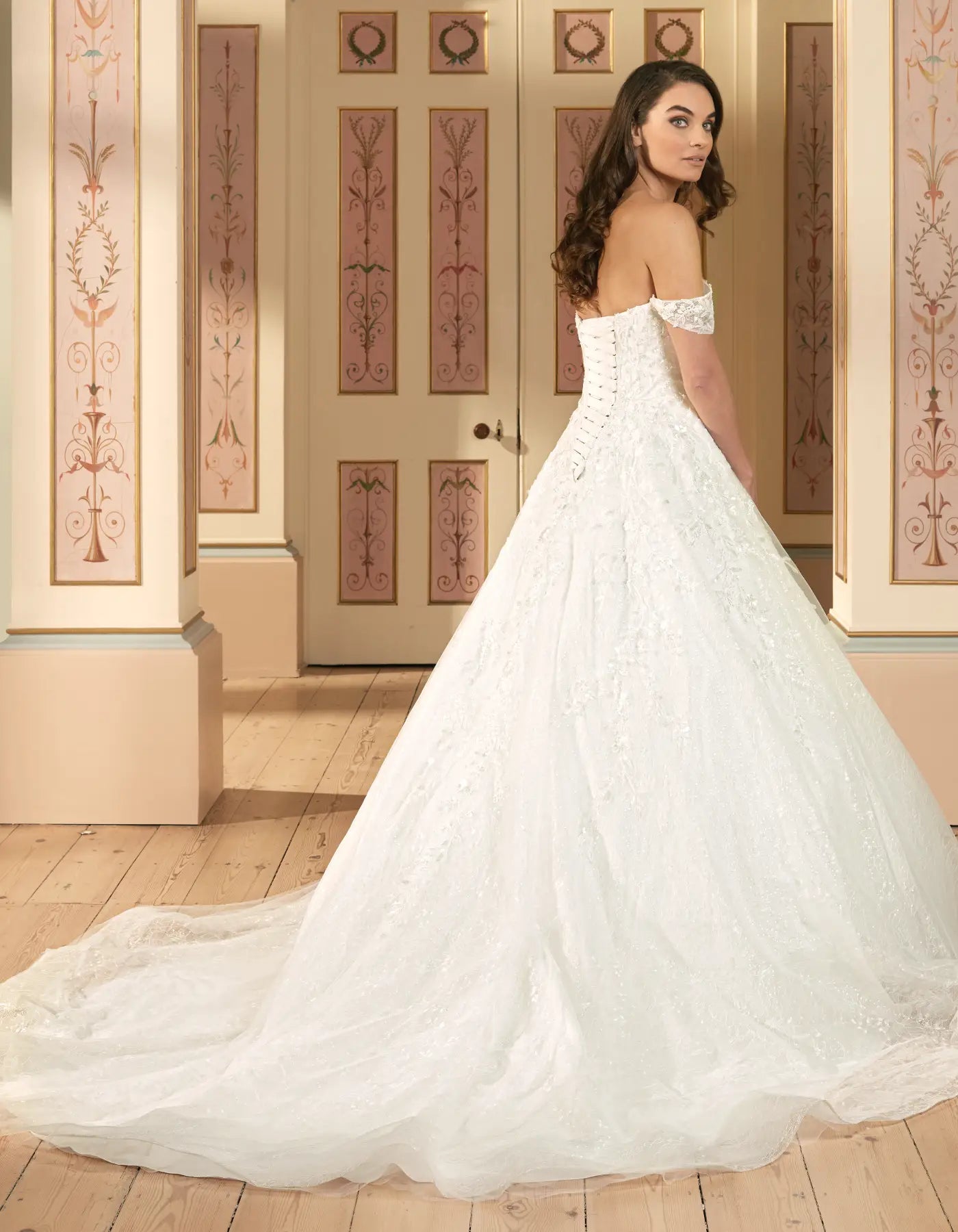 DingJiDress deluxe off-the-shoulder a-line with sparkling lace