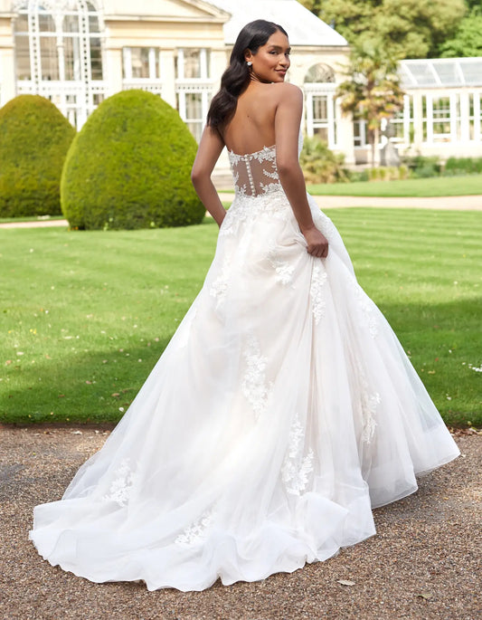 DingJiDress a strapless a-line with illusion back