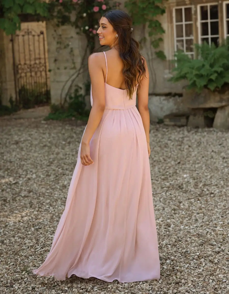 a dainty blouson top with a stylish a-line skirt that’s super flattering