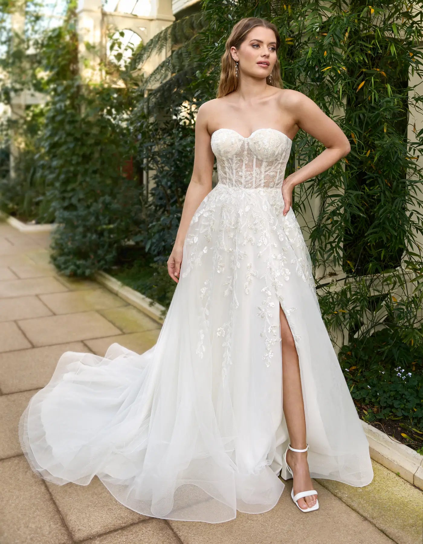 DingJiDress a sparkling a-line with split skirt