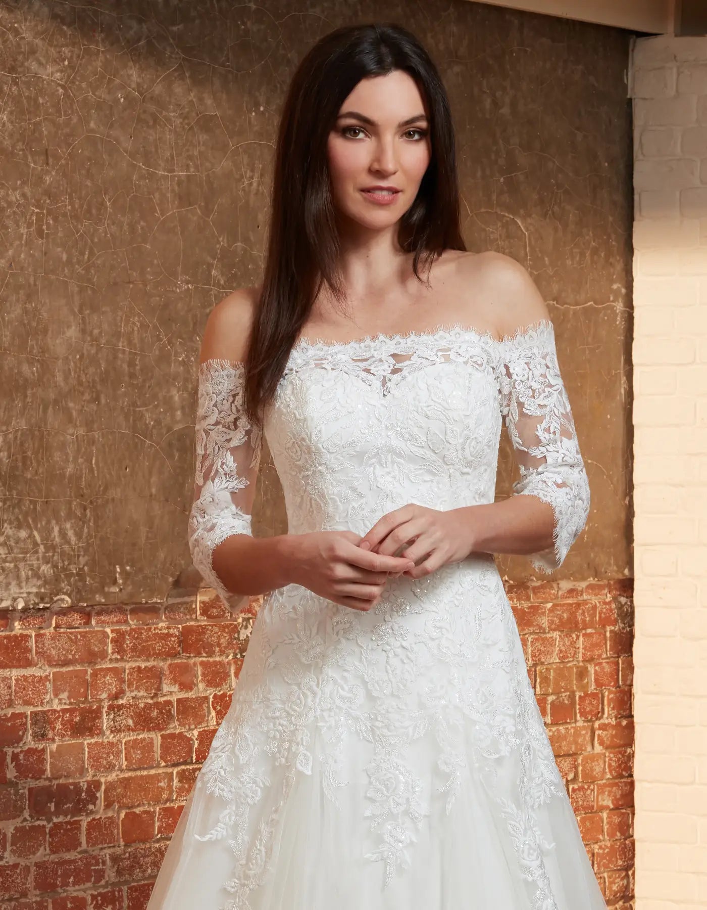 DingJiDress an off-the-shoulder fit and flare with floral lace