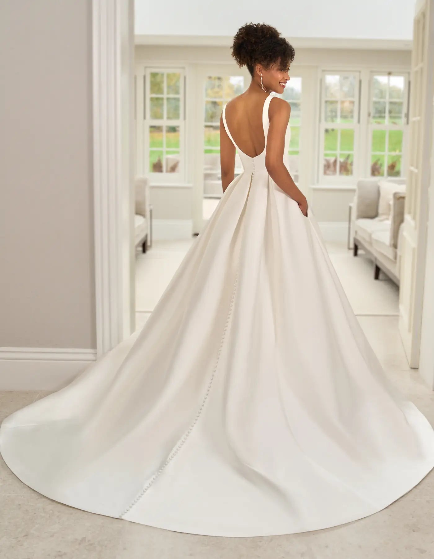 DingJiDress a low-back mikado gown