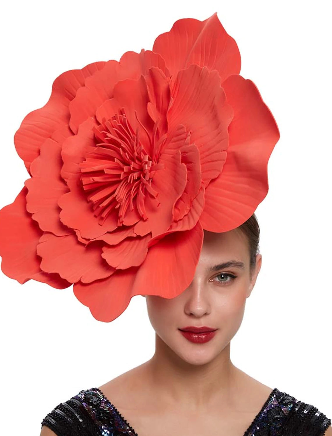 DingJiDress Fascinators synthetic fibre Halloween Kentucky Derby Funny Sun Protection With Flower Headpiece Headwear