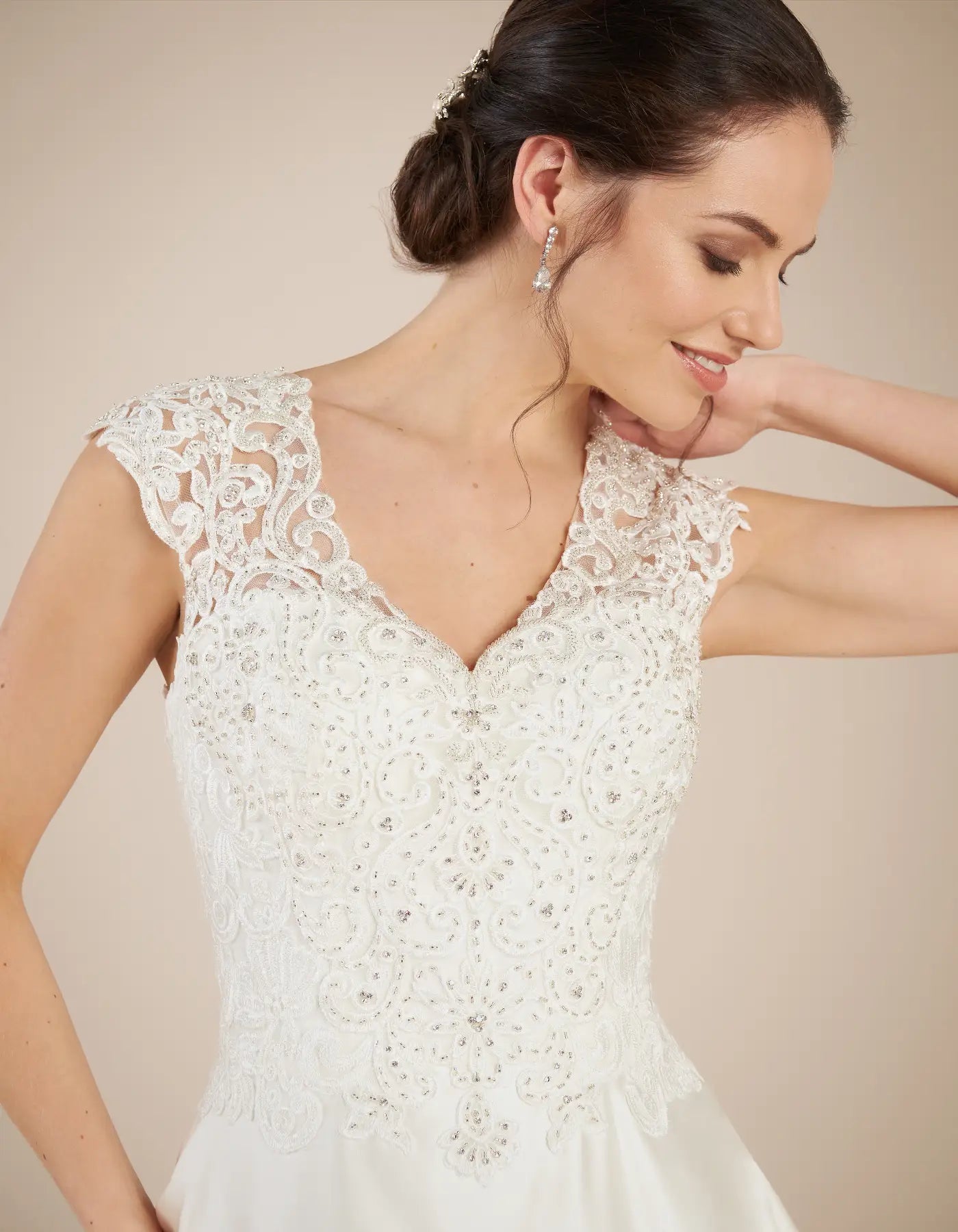 DingJiDress a satin and lace a-line with pockets Wedding Dresses