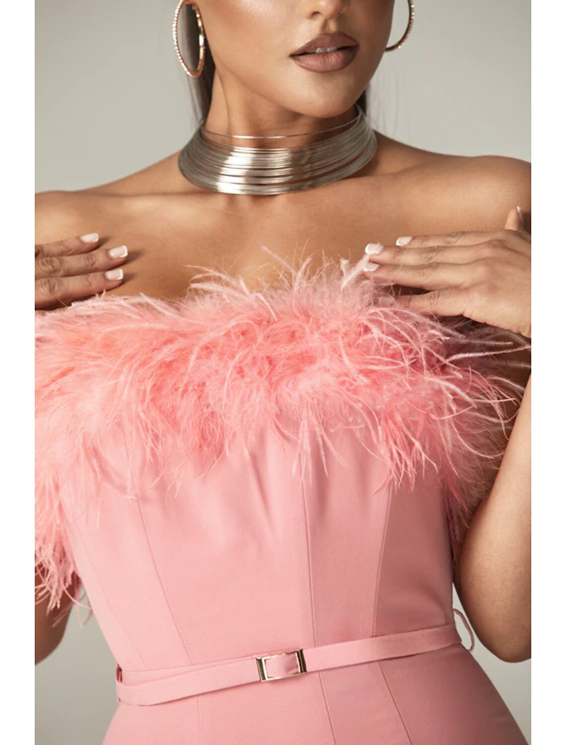 Sheath / Column Evening Gown Elegant Dress Formal Birthday Tea Length Sleeveless Strapless Belt / Sash Stretch Fabric with Feather