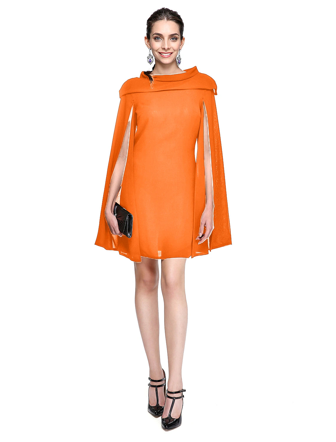 A-Line Little Black Dress Dress Holiday Homecoming Short / Mini Sleeveless Jewel Neck Fall Wedding Guest Chiffon with Pleats