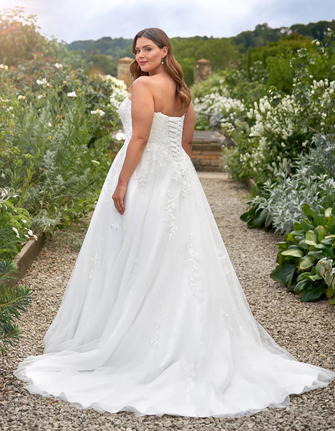 DingJiDress a strapless a-line with contemporary lace