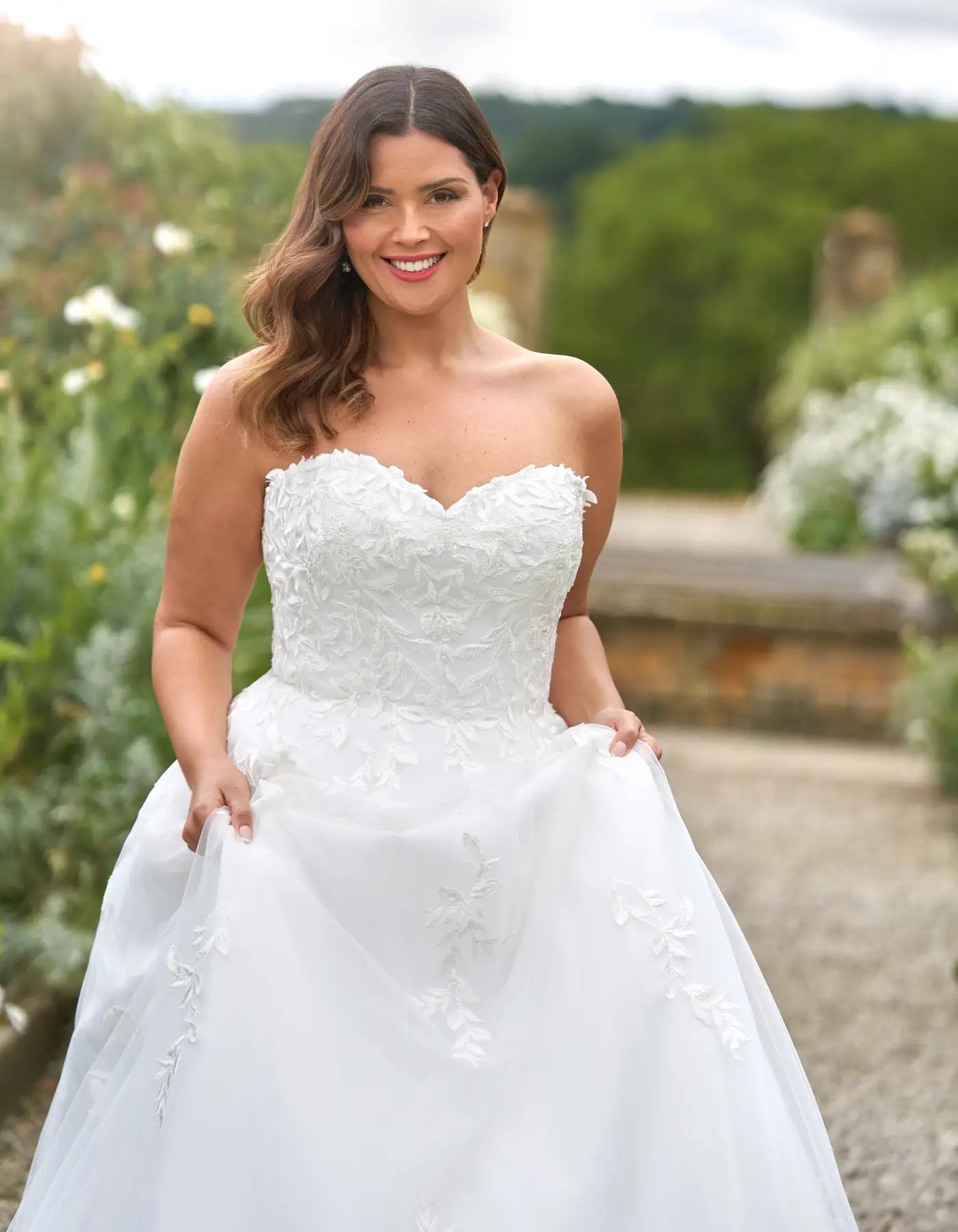 DingJiDress a strapless a-line with contemporary lace