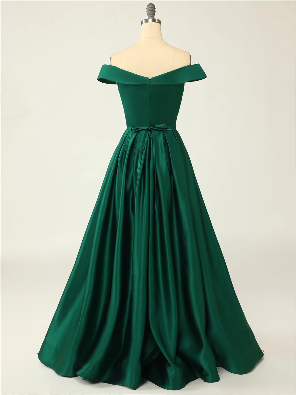 DingJiDress Prom Dresses Sexy A-Line Long Off The Shoulder High Slit Satin