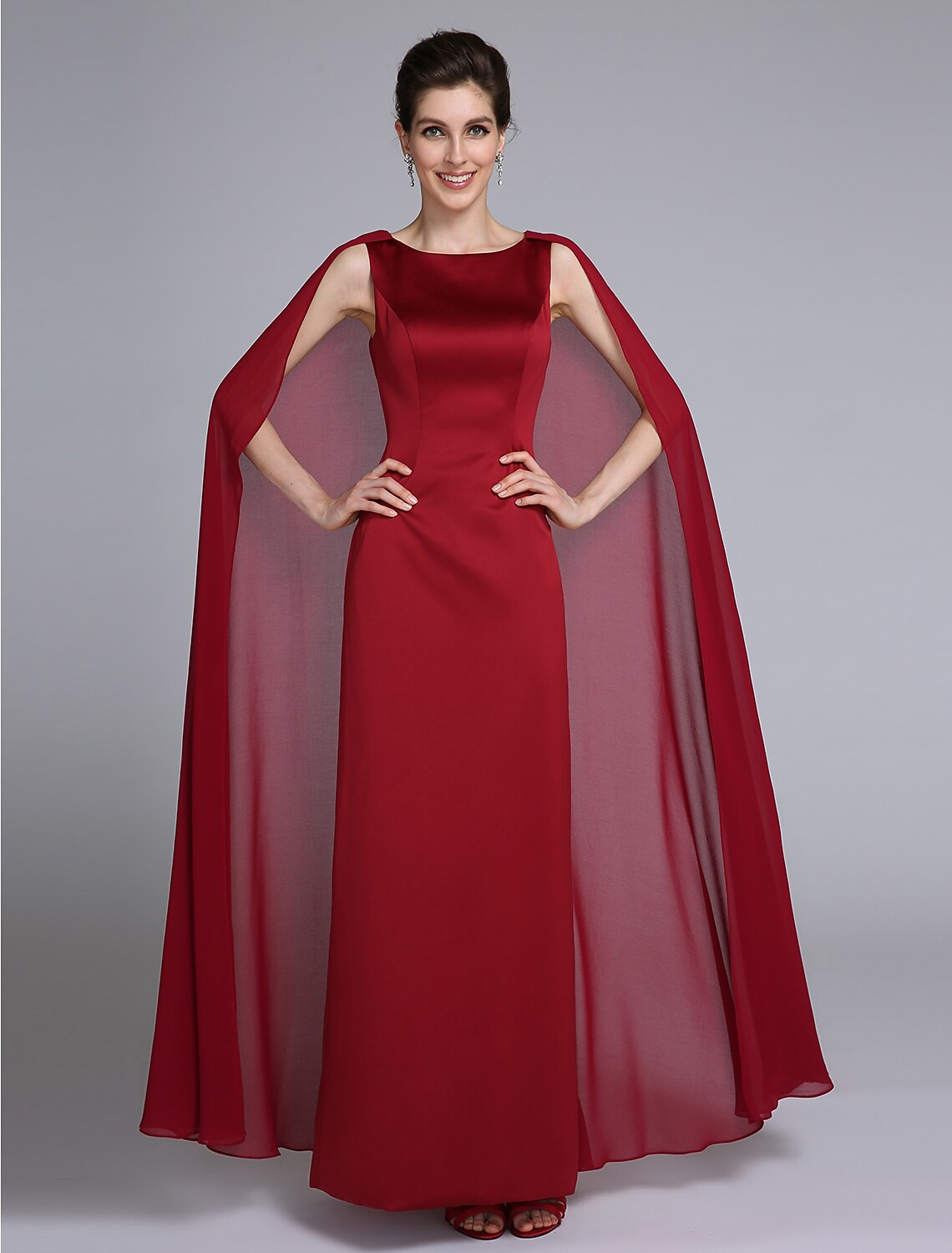 Mother of the Bride Dress Elegant Ankle Length Chiffon Sleeveless with Pleats