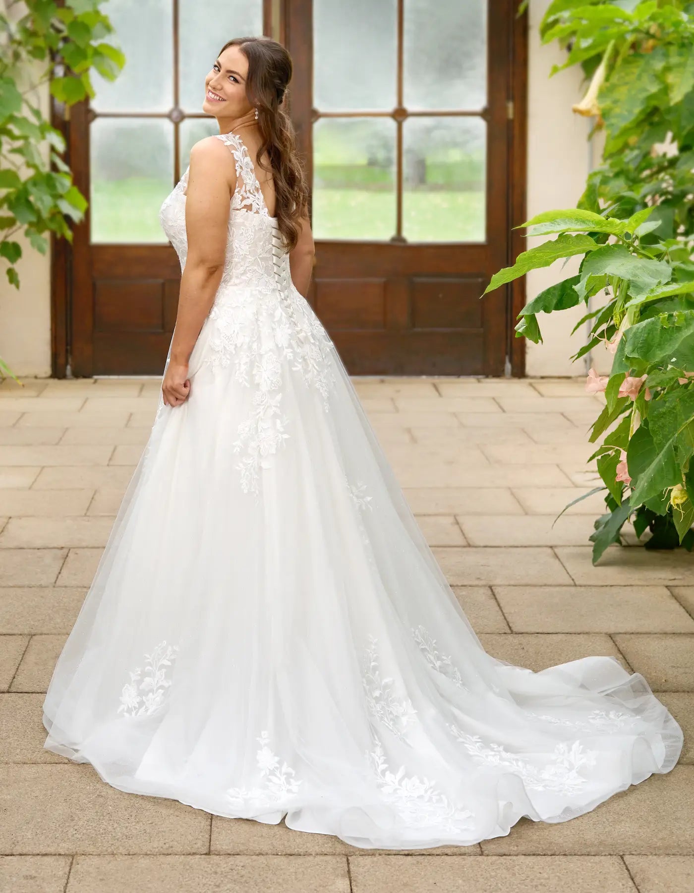 DingJiDress a floral lace and glitter a-line