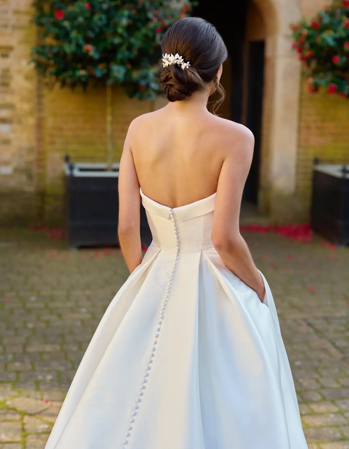 DingJiDress a modern strapless ball gown in luxurious mikado