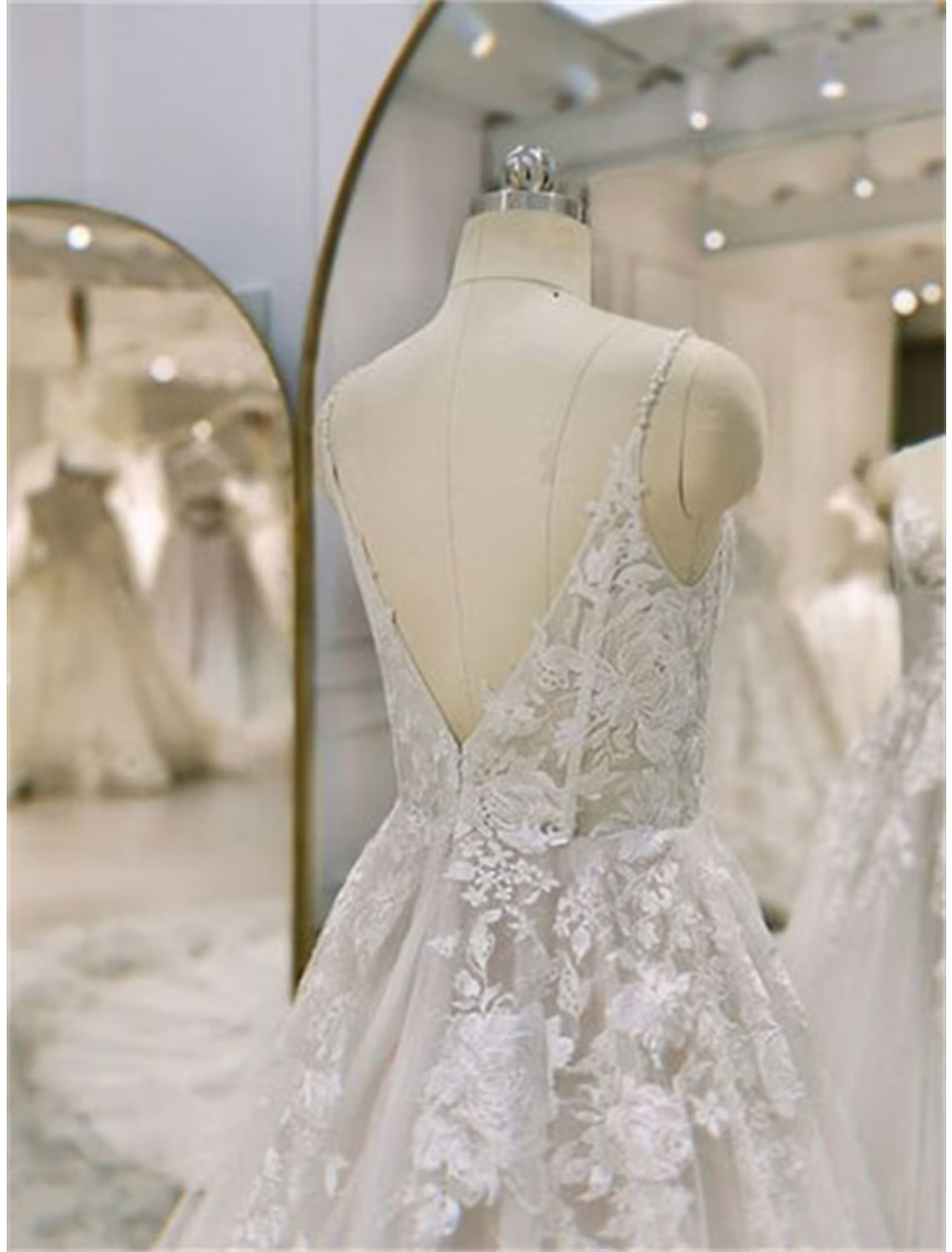 Engagement Formal Wedding Dresses  A-Line Sleeveless Strap Lace With Ruffles Appliques