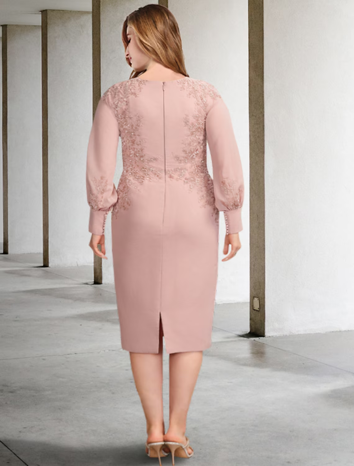 Plus Size Curve Mother of the Bride Dresses Elegant ress Formal Long Sleeve Chiffon with Appliques