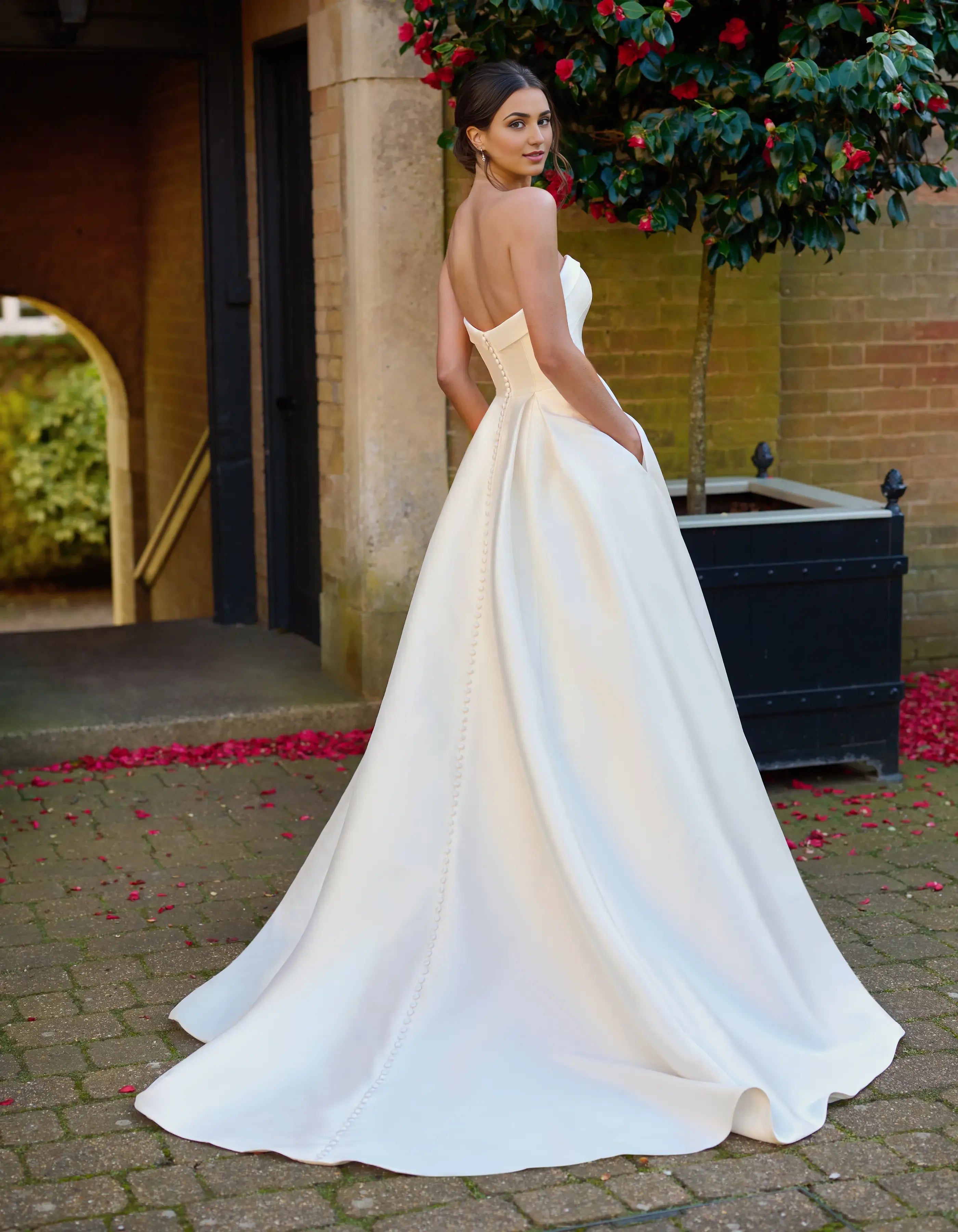 DingJiDress a modern strapless ball gown in luxurious mikado