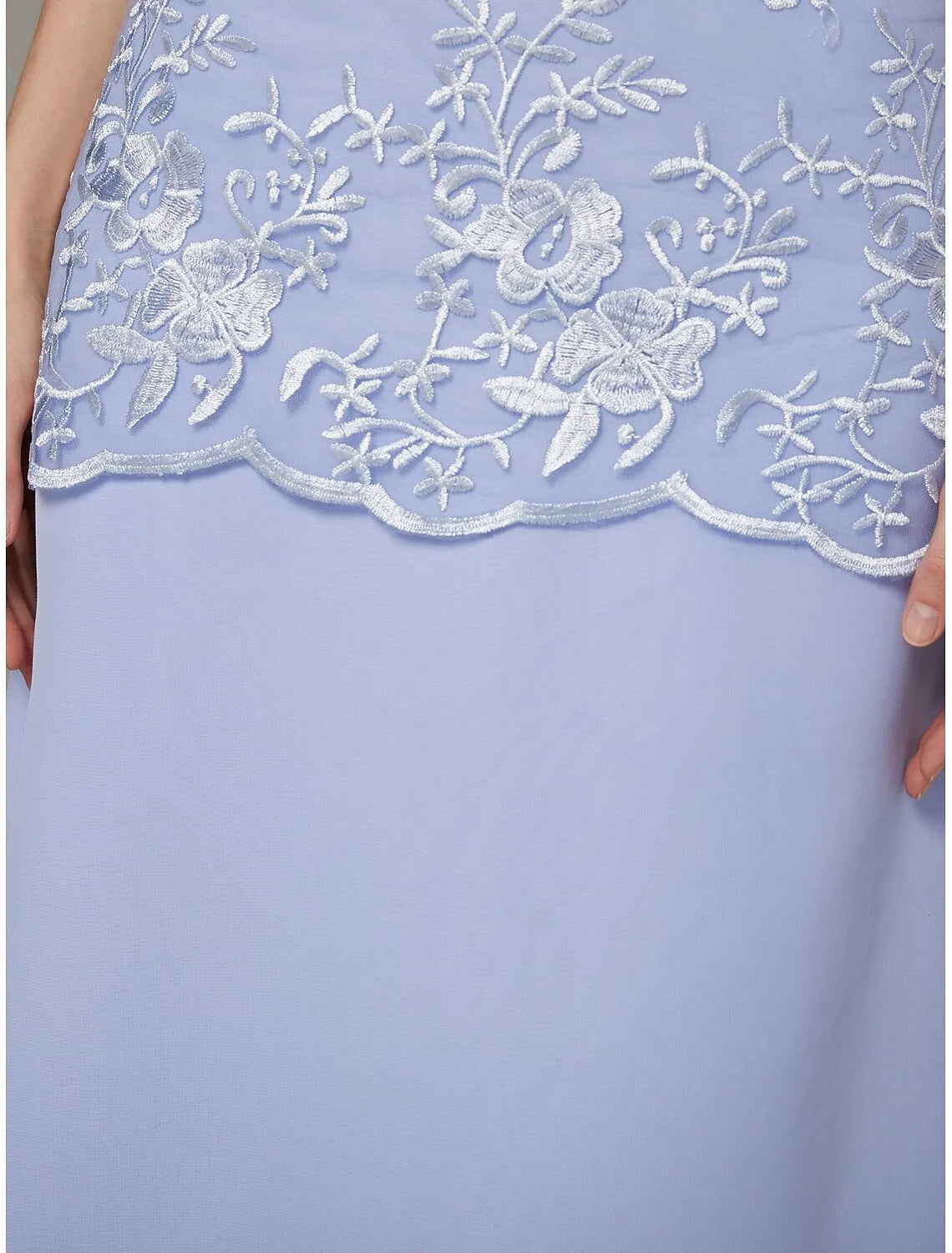 DingJiDress November December Autumn Winter Wedding Guest Dress Two Piece Sheath / Column Pantsuit Elegant Jewel Neck Tea Length Chiffon Lace Sleeveless Jacket Dresses with Appliques Mother of the Groom / Bride Dresses