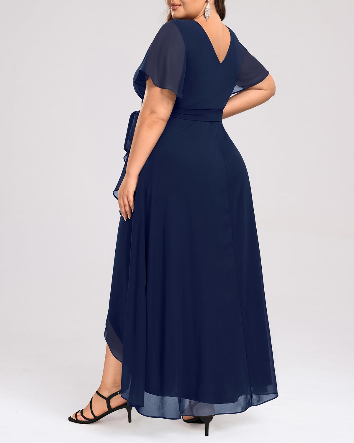 DingJiDress Mother of the Groom / Bride Dresses Womens Plus Size Long Dress Chiffon High Low Split Ruffle Formal Dresses Wedding Guest Dress