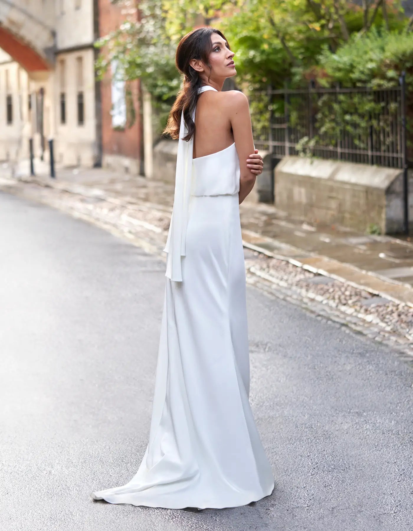 DingJiDress a modern halter neck sheath gown