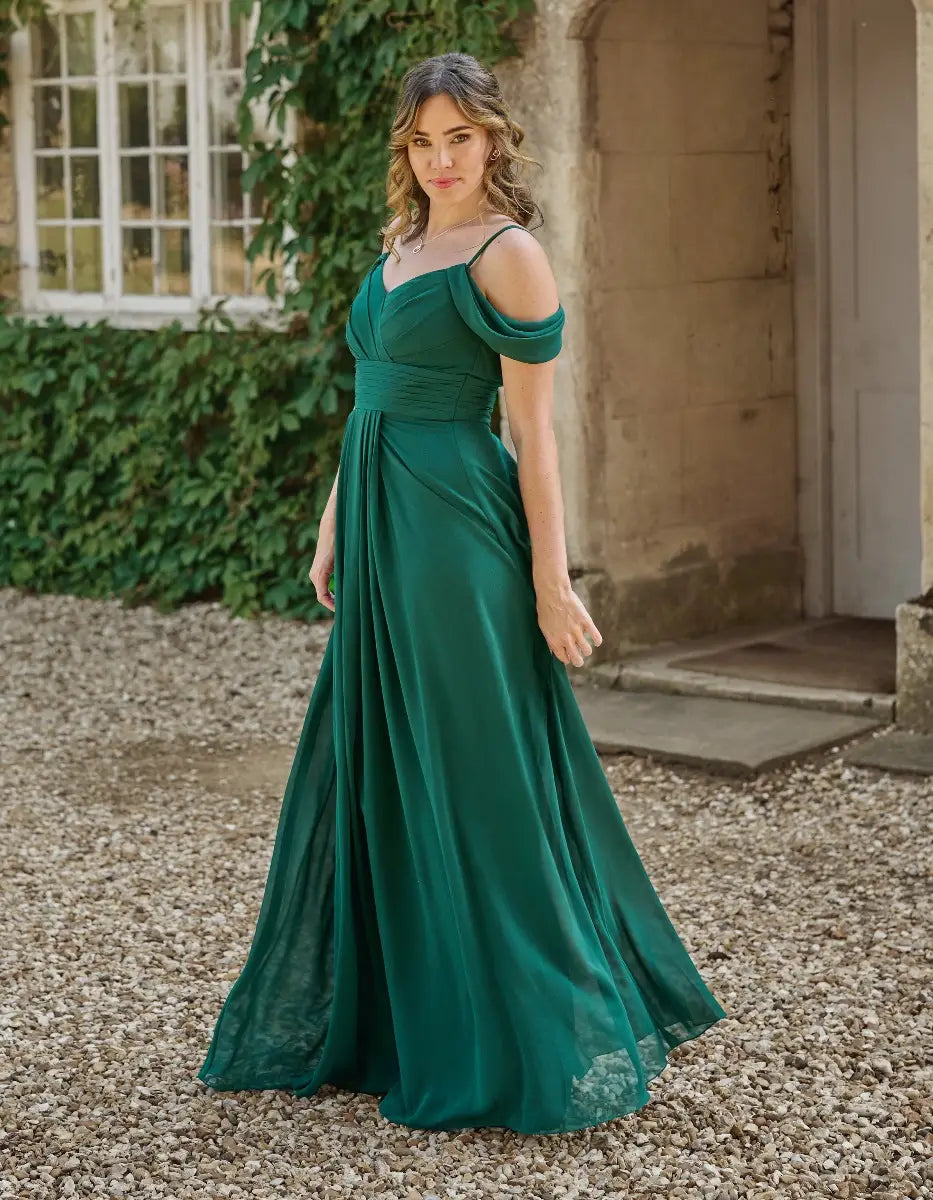 a super flattering chiffon dress