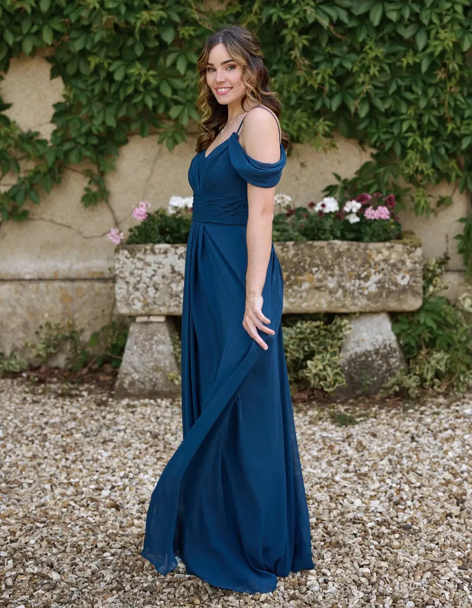 a super flattering chiffon dress