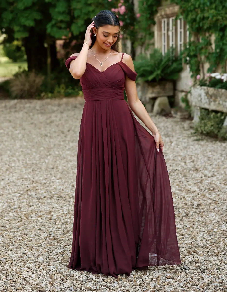 a super flattering chiffon dress