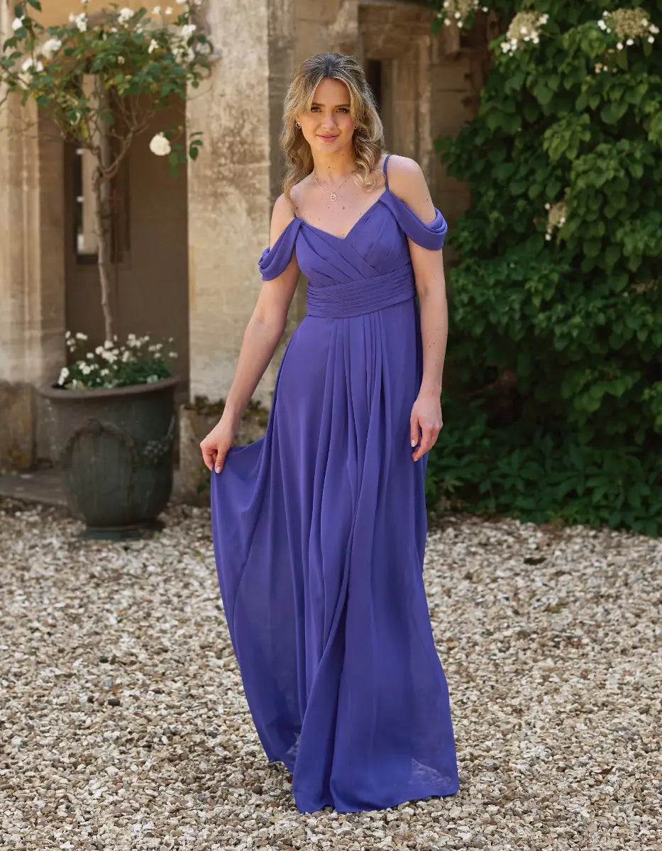 a super flattering chiffon dress