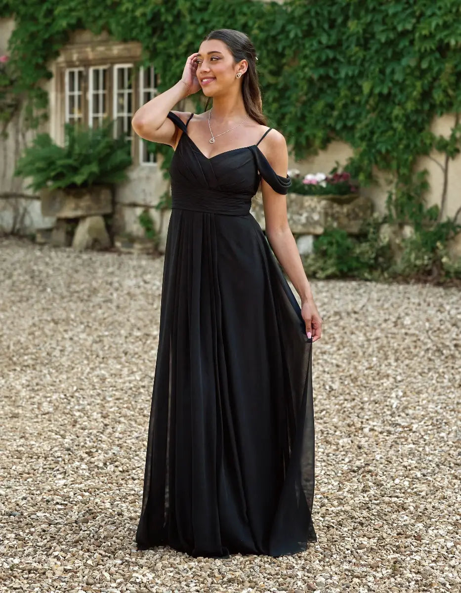 a super flattering chiffon dress