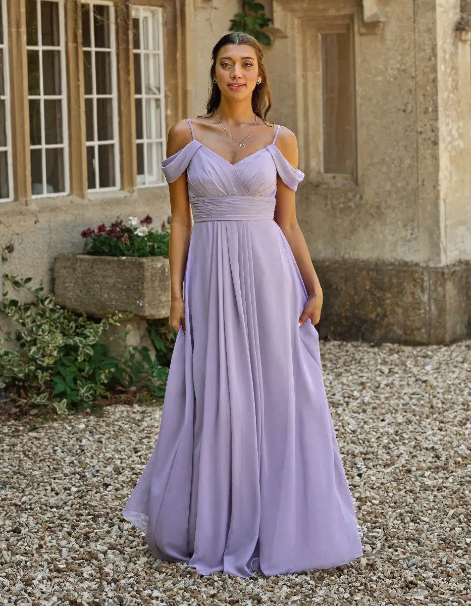 a super flattering chiffon dress
