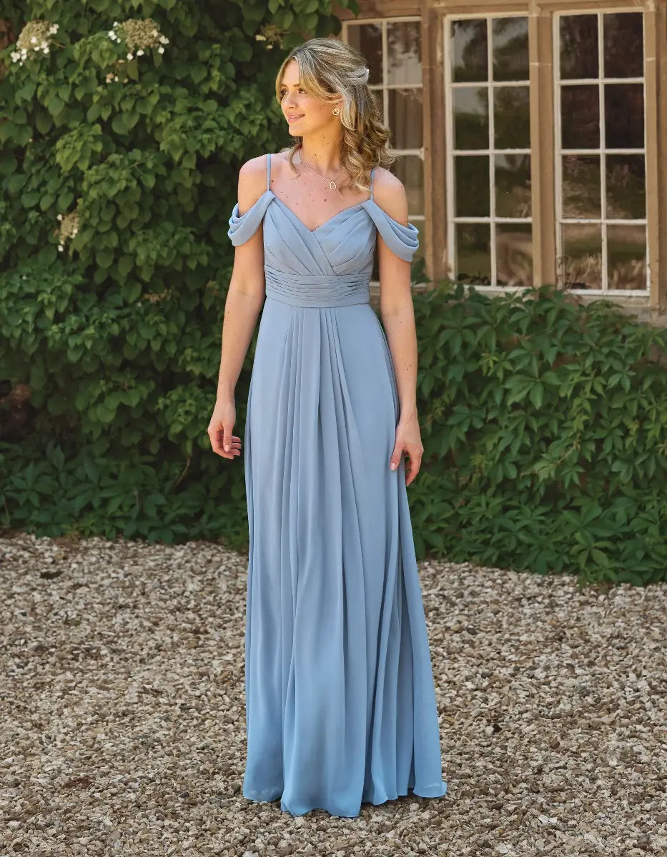 a super flattering chiffon dress