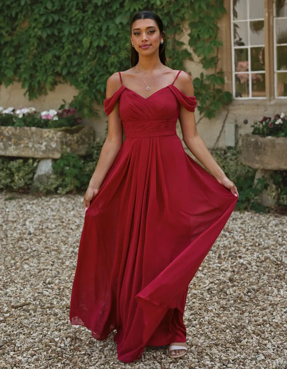 a super flattering chiffon dress