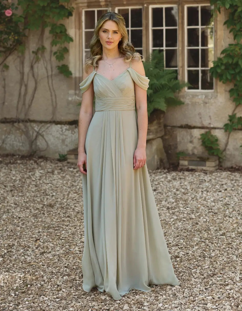 a super flattering chiffon dress