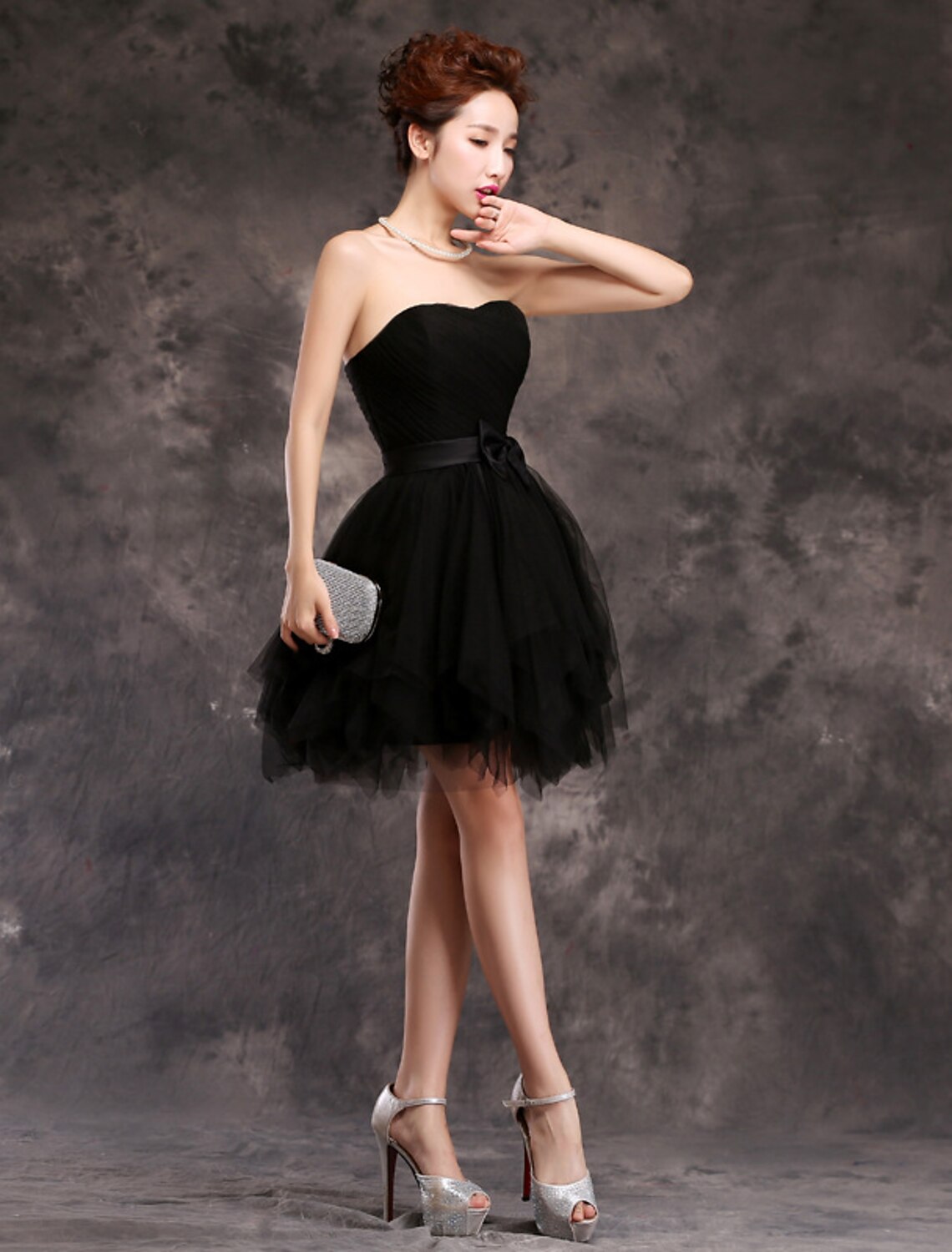 Ball Gown Cocktail Dresses Vintage Dress Homecoming Party Wear Short / Mini Sleeveless Sweetheart Tulle with Bow(s) Ruffles